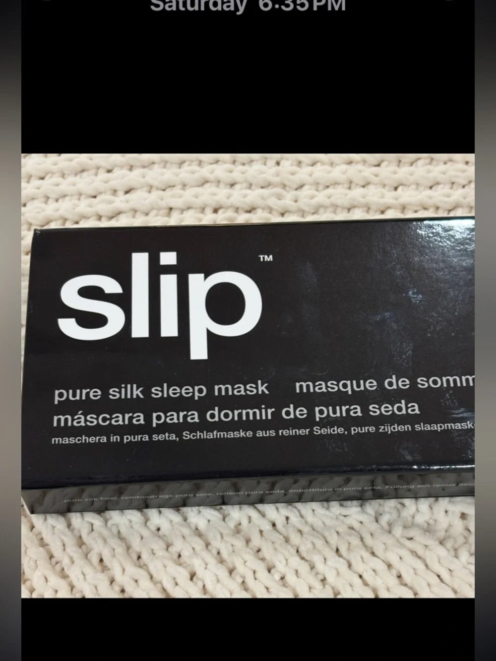 NWT Slip Pure Silk Sleep Mask Black NIB Luxury Beauty Sleep Eye Mask OS unisex